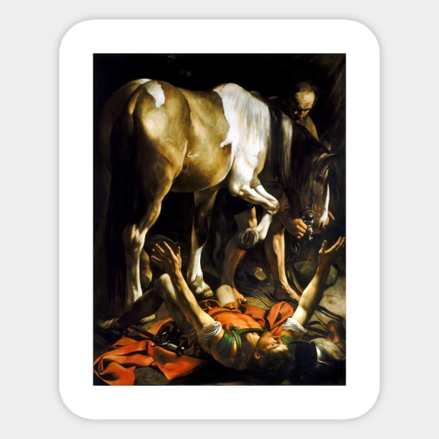 Caravaggio Conversion on the Way to Damascus Sticker by pdpress